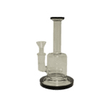 6.5" Straight Neck Inline Perc Water Pipe with Bowl